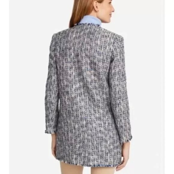 J. McLaughlin Black & White Tweed Open-Front Coat - Picture 2 of 16